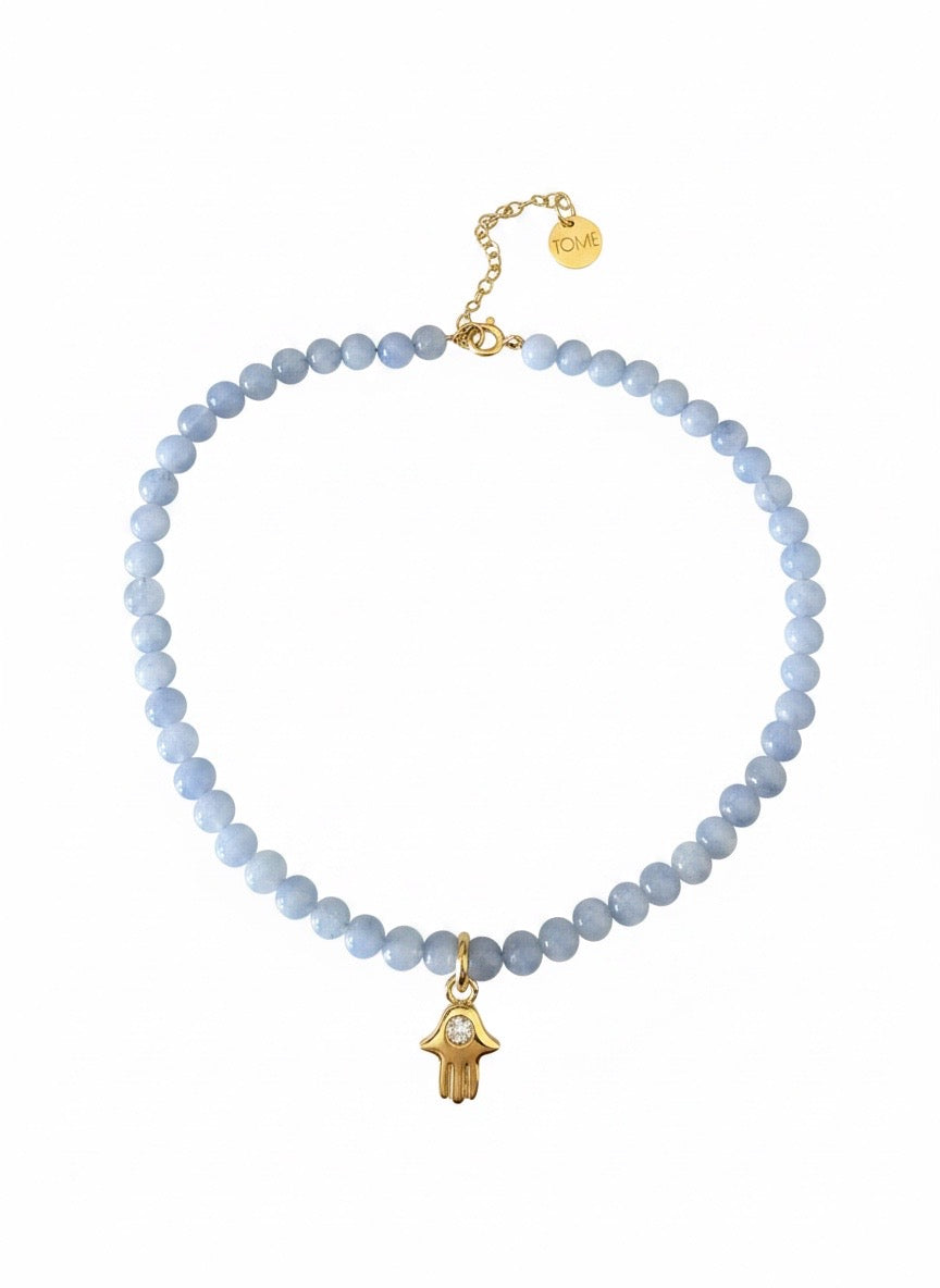 Hamsa Aquamarine Necklace