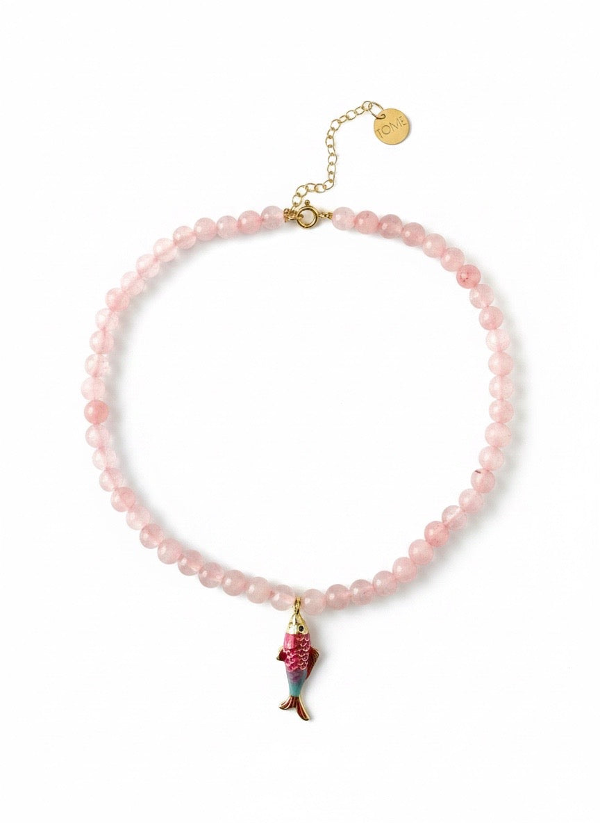 Fishies Rose Quarz Necklace
