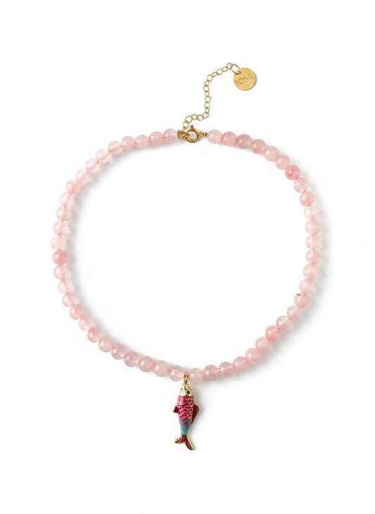 Fishies Rose Quarz Necklace