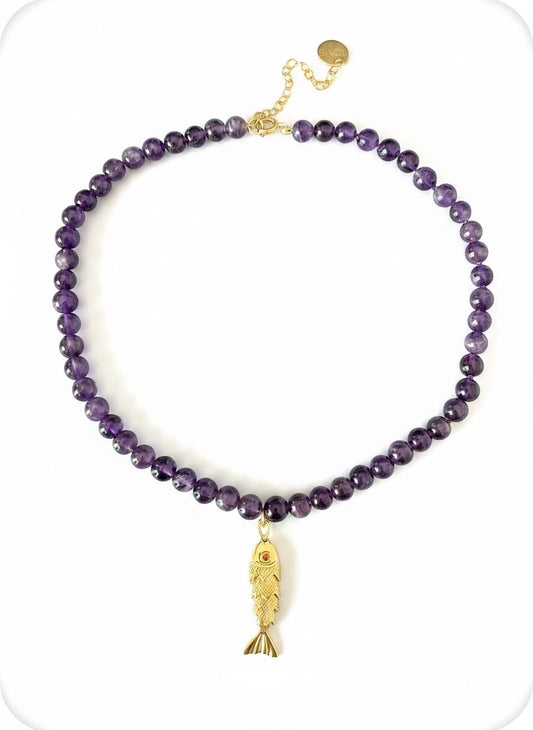 Fishies Amethyst Necklace
