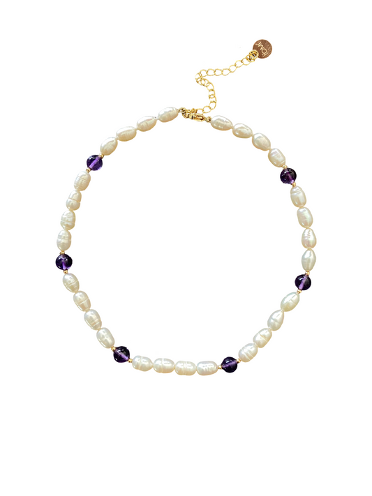 Amethyst & Pearls Necklace