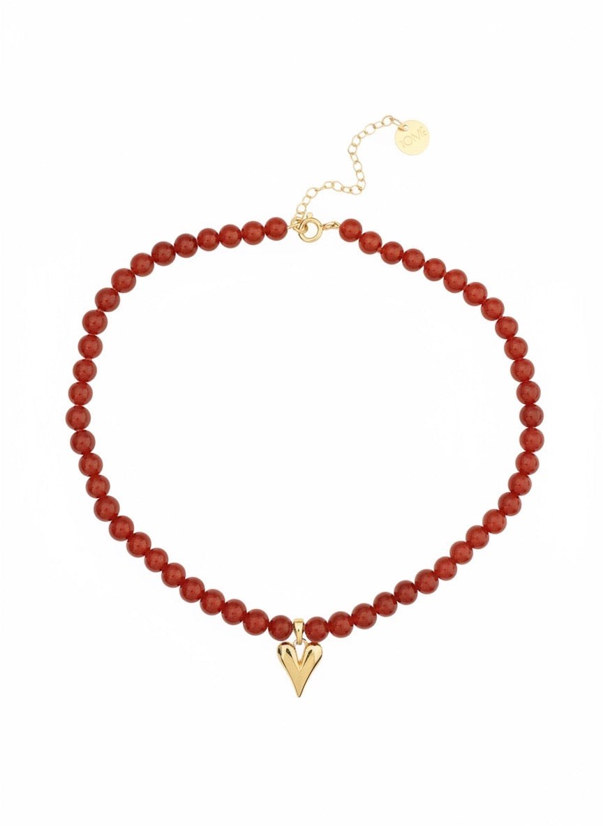 Heart Agate Necklace